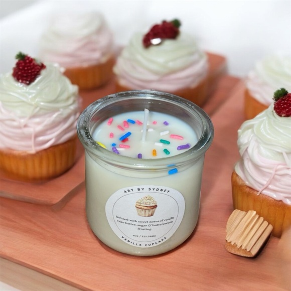 Hand Crafted Other - Vanilla Cupcake 4oz Candle Hand Poured